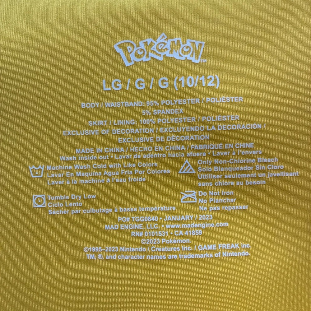 NEW Girls' Pokemon Pikachu Cosplay Tutu Dress - Picture 6 of 6